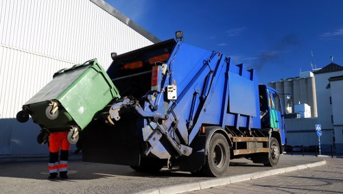 Construction waste being cleared in Kilburn