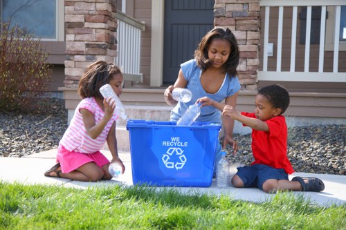 Recycling bins and eco-friendly waste management in Kilburn