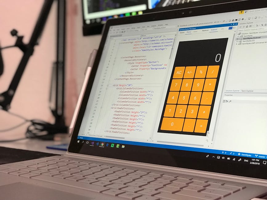 The image displays a close-up of a computer screen showing lines of programming code with syntax highlighting. The code includes various text elements, such as words in orange, blue, green, and red, i